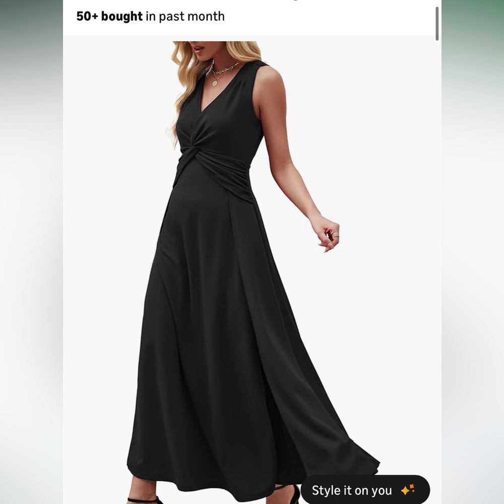 Women's XEB Elegant Black Maxi Dress